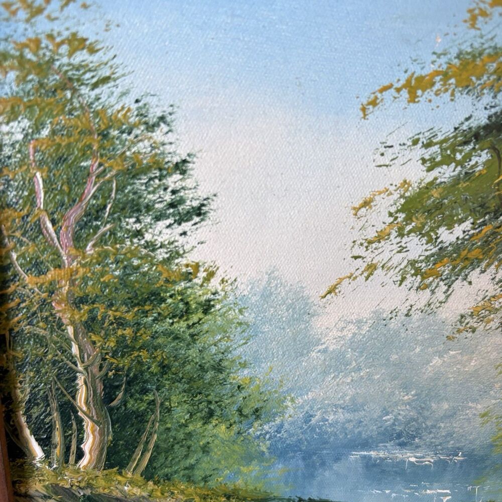 Framed Landscape Oil-Style Wall Art in Green and Brown - Picture 11 of 16